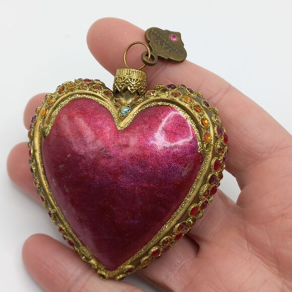 Jeweled Heart Ornament by Jay Strongwater Glass with Crystals - Picture 16 of 16